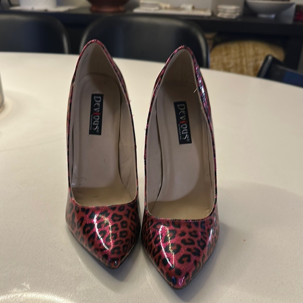 Demonia Pink Leopard Heels